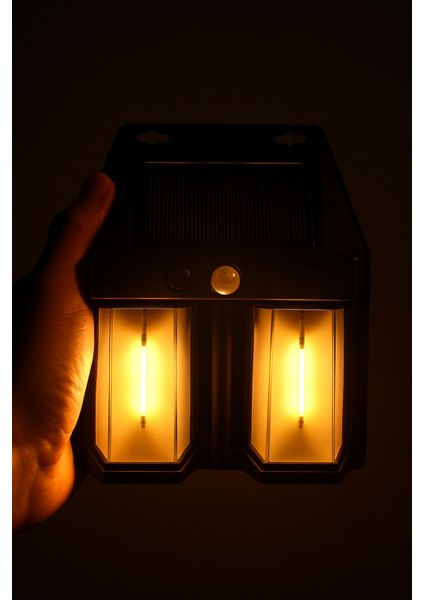 Güneş Enerjili Hareket Sensörlü Duvar Lambası | Çift Cob LED Bahçe ve Garaj Işığı (Su Geçirmez) fırsatları