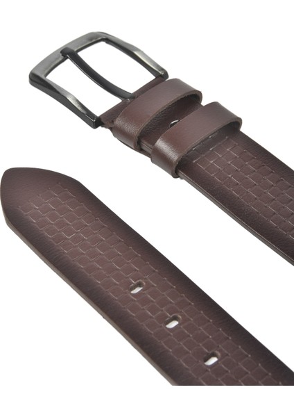 Hakiki Manda Derisi Kot Kemeri 4,5 cm Kare Desenli Spor Kot Kemeri 2502632 modelleri