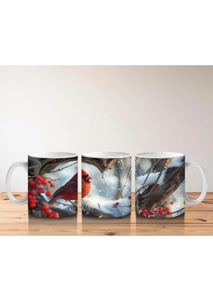 Karlı Dallarda Kardinal Kuş Çifti – Baskılı Kahve Kupası indirimleri