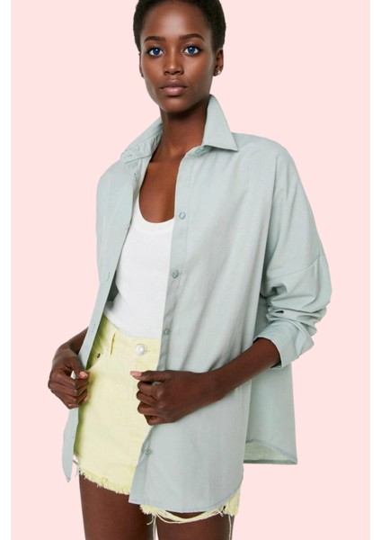 Kadın Oversize Pamuklu Dokuma Gömlek Basic Kalıp Günlük Kullanım Için Yaz Aylarının Vazgeçilmezi fiyatları