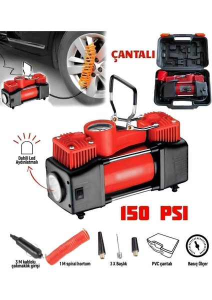 İyisi Yok 150 Psı Yüksek Basınçlı Hava Koperasörü Pompa Araç Lastik Şişirme Makinesi Akülü Kompresör