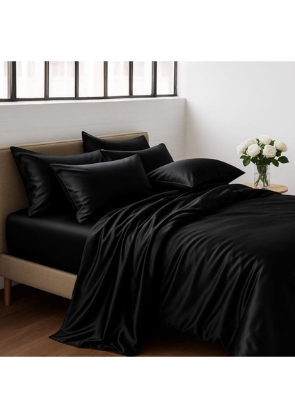 Antibakteriyel Terletmeyen Ipek Saten Yastık Kılıfı 2'li 50X70 Siyah fiyatları