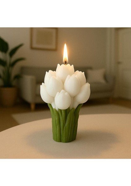 Lale Çiçeği El Yapımı Mum %100 Doğal Soya Wax