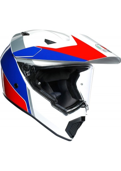 AX9 Multi Atlante White Blue Red Kapalı Kask