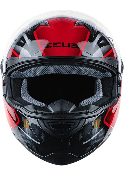 ZS-811A AL39 Black Red Kapalı Kask indirimleri