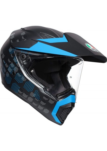 AX9 Multi Antartica Matt Black/Cyan Kapalı Kask