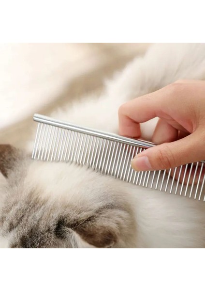3 - Adet Parlak Renkli Metal Köpek Kedi Tarağı - 19 cm fırsatları