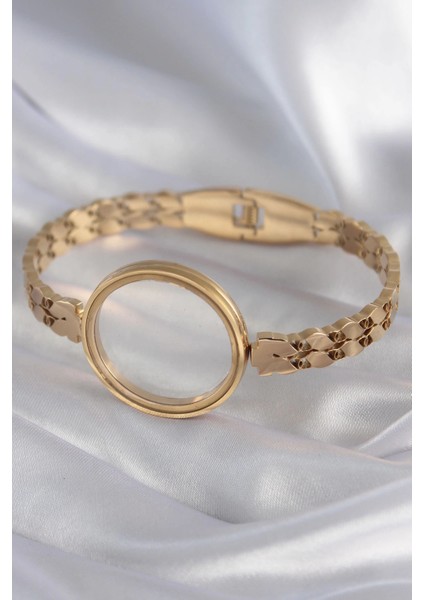 316L Çelik Gold Renk Arpa Işleme Açılabilir Fanus Model Kadın Kelepçe modelleri