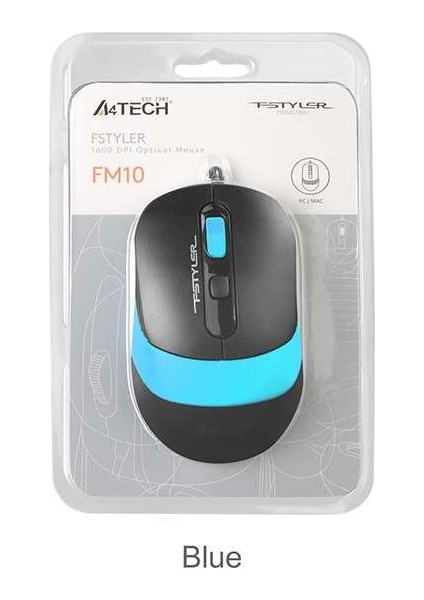 A4 Tech Fm10 Usb Fstyler Mavi Optik 1600 Dpı Mouse