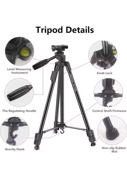 iPhone 11 Pro Max Uyumlu NP-3180S 129 cm Tripod Bluetooth Kumandalı Profesyonel Tripod modelleri
