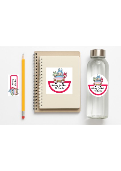 118 Adet Kişiye Özel Okul Etiketi | Kalem Defter Kitap Için Isim Yazılabilir Sticker Seti Model:3 fiyatları