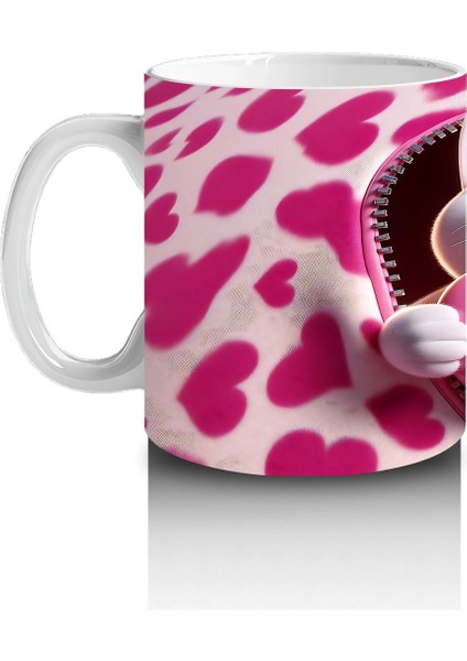 Leopar Desenli Kalpte Sevimli Kedi– Baskılı Kahve Kupası fiyatları