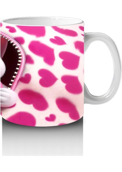 Leopar Desenli Kalpte Sevimli Kedi– Baskılı Kahve Kupası fırsatları