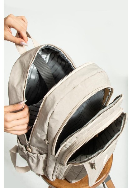 Unisex Okul Çantası Su Itici Hafif Klinkır Kumaş Günlük Sırt Çantası 40*30 cm Çok Cepli indirimleri