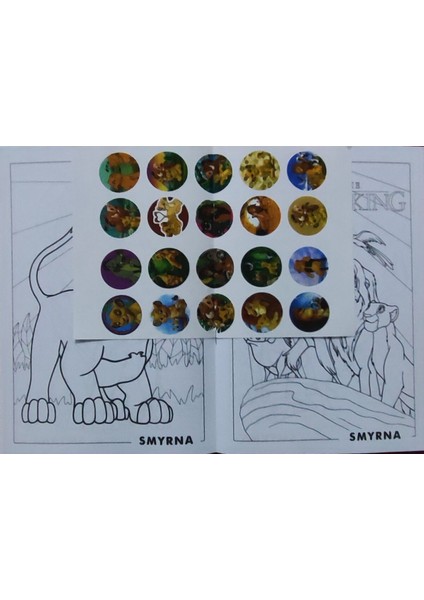 2 Adet Stickerli Boyama Kitabı ve 12 Li Tüp Kuru Boya Kalemi (Arabalar/aslan Kral ) modelleri