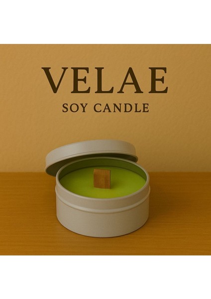 Metal Kutuda El Yapımı Mum Doğal Soya Wax(2 Adet)