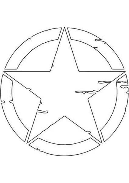 Eskitilmiş Desenli Yıldız Mini Sticker Etiket Modeli 16 cm