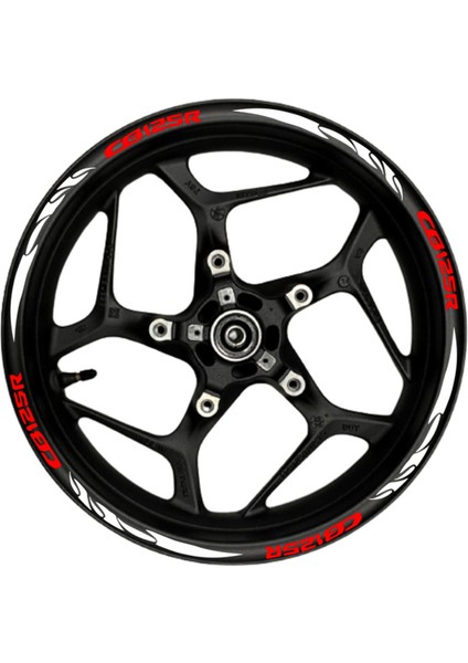 CB125R Kırmızı Yazılı Beyaz Pençe Şeritli
