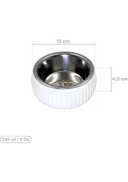 Mikopet Organik Seramik Kabı Beyaz