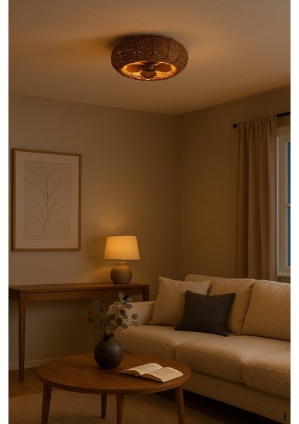 Vanti 15W 4XE27 Hasır Avizeli Kumandalı Tavan Vantilatörü KCF300 fırsatları