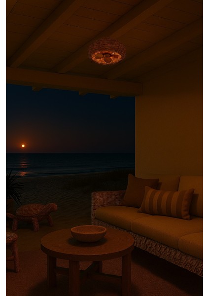 Vanti 15W 4XE27 Hasır Avizeli Kumandalı Tavan Vantilatörü KCF300 indirimleri