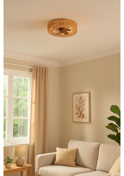 Vanti 15W 4XE27 Hasır Avizeli Kumandalı Tavan Vantilatörü KCF301 indirimleri