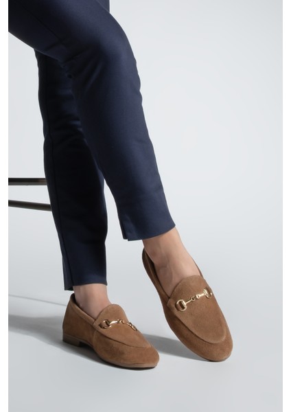 Kadın Hakiki Deri Zincirli Loafer Günlük Ayakkabı Tanle Taba Süet fiyatları