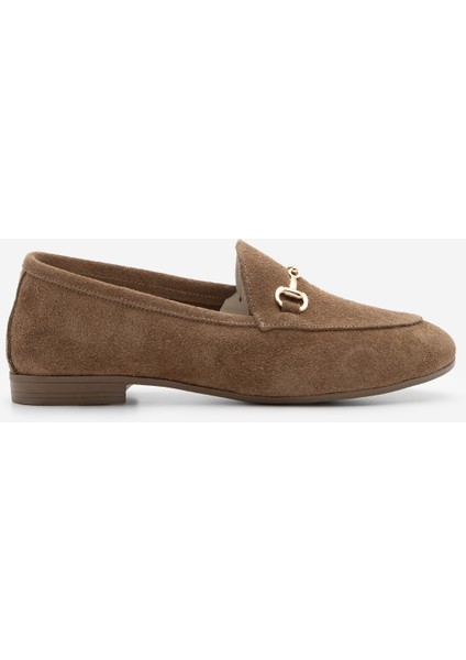 Kadın Deri Zincirli Loafer Günlük Ayakkabı Tanle modelleri