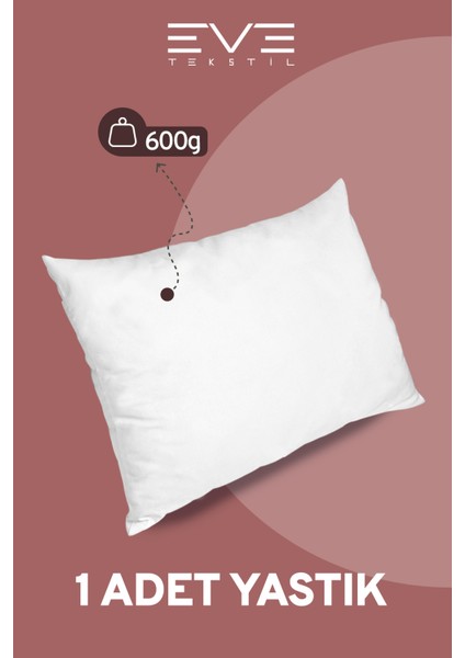 1 Adet Silikon Elyaf Nonwoven Yıkanabilir Antialerjik Vakumlu Yastık Seti 50X70CM 600 gr