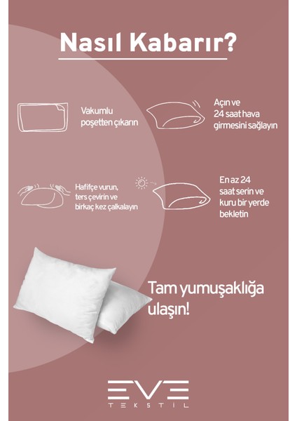 1 Adet Silikon Elyaf Nonwoven Yıkanabilir Antialerjik Vakumlu Yastık Seti 50X70CM 600 gr indirimleri