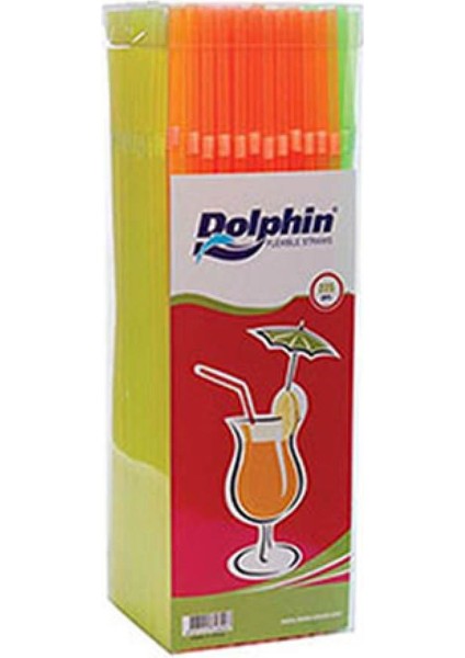 Fosforlu Pipet - Körüklü - Turuncu Pembe Yeşil - 225 Adetlik Paket