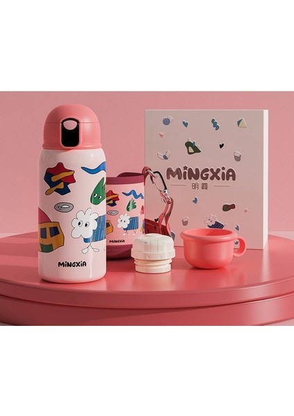 Mingxia Çocuk Termos Bardak Paslanmaz Çelik Hasır Su Bardağı (Yurt Dışından)