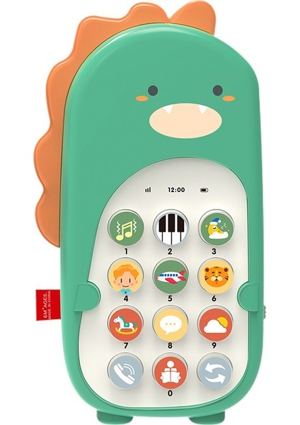 Çocuk Dinozor Müzik Cep Telefonu Oyuncak Simülasyon Telefonu Iki Dilli Öğrenme Erken Eğitim Hikayesi Makinesi (Yurt Dışından)