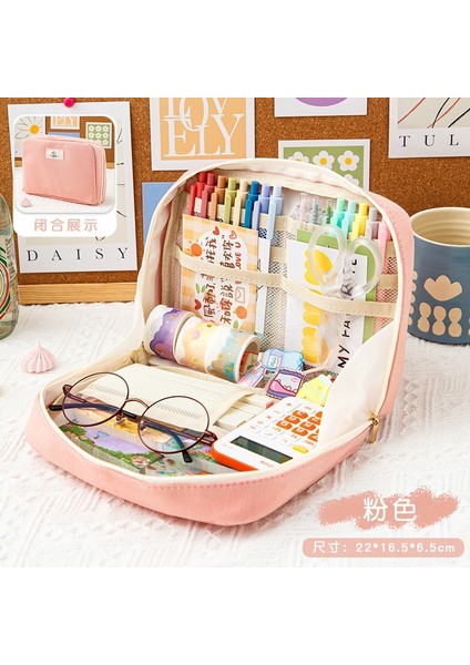 Çok Fonksiyonlu Kanvas Büyük Kapasiteli Kalem Kutusu, Ilkokul Öğrencileri Için Şık Görünümlü Bir Kalem Kutusu Olarak Kullanılabilir. (Yurt Dışından)