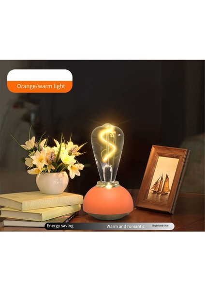 Cam Masa Lambası LED Dokunmatik Masa Lambası Kısılabilir Masa Lambası Turuncu (Yurt Dışından) indirimleri