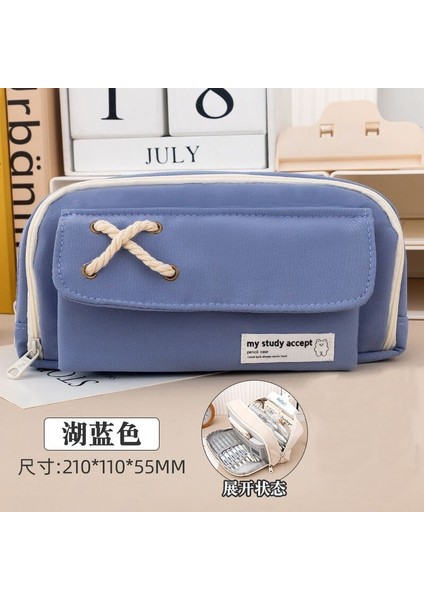 Ortaokul Öğrencileri Için Büyük Kapasiteli Kalem Kutusu Basit Kırtasiye Kalem Kutusu Saklama Çantası (Yurt Dışından)