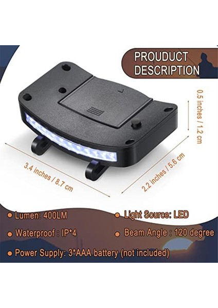 Şapka Lambası Klipsli Döner Işık Lambası Eller Serbest El Feneri (Yurt Dışından) fırsatları