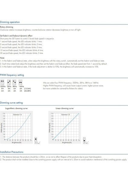 Skydance Döner LED Dimmer V1- 1CHX8A 5 Seviye Işık Gradyan Hızı (Yurt Dışından) modelleri