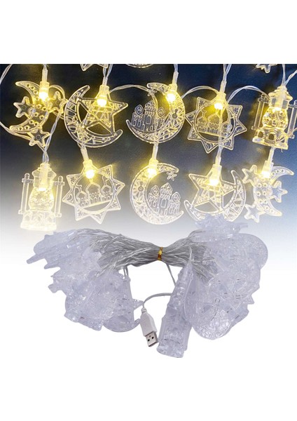 USB Sabit Işık 6 Metre 40 Lamba Arap Bayramı Saray Işıkları Dekor B (Yurt Dışından) modelleri