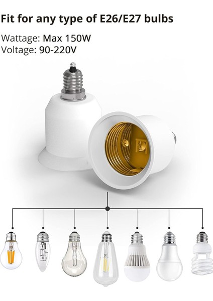 25 Paket E12'DEN E26'YA Adaptör E12 Işık Soketi Orta Taban (Yurt Dışından) fırsatları