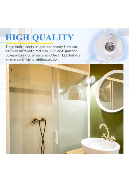 4 Adet 660W 250V Orta Taban E26 Duy Anahtarsız Üst Duy (Yurt Dışından) modelleri