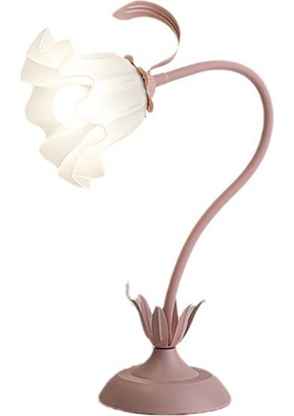 Retro Çiçek Zambak Masa Lambası Creatives Masa Lambası Abd Fişi Pembe (Yurt Dışından)