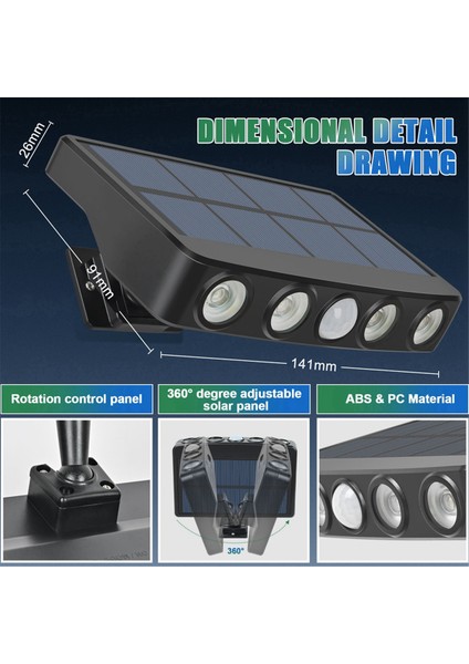 Bahçe Için Hareket Sensörlü Güneş Enerjili Dış Mekan Işıkları B (Yurt Dışından) fiyatları