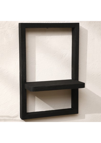 Ahşap Siyah Kapı Çerçevesi Duvar Rafı Ev Konut Yatak Odası Dekorasyonu (Yurt Dışından)