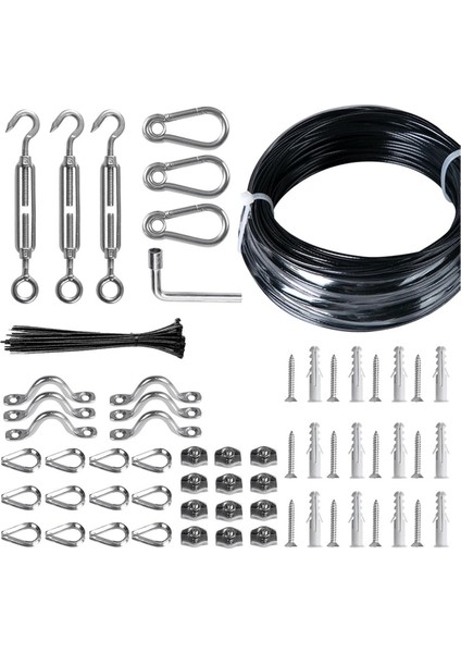 Açık Hava Işık Dizisi Asma Takımı 200 Ft. Asma Halat Kablosu (Yurt Dışından)