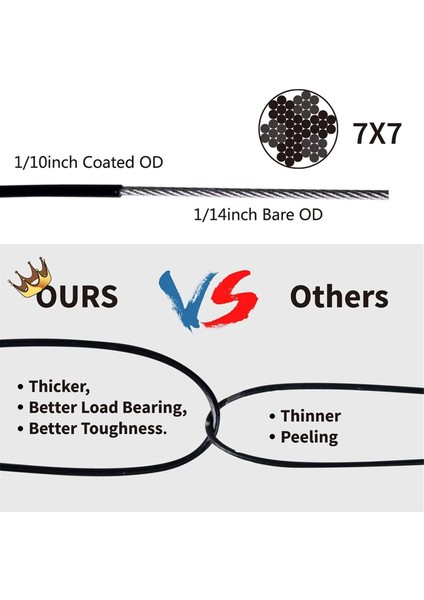 Açık Hava Işık Dizisi Asma Takımı 200 Ft. Asma Halat Kablosu (Yurt Dışından) modelleri