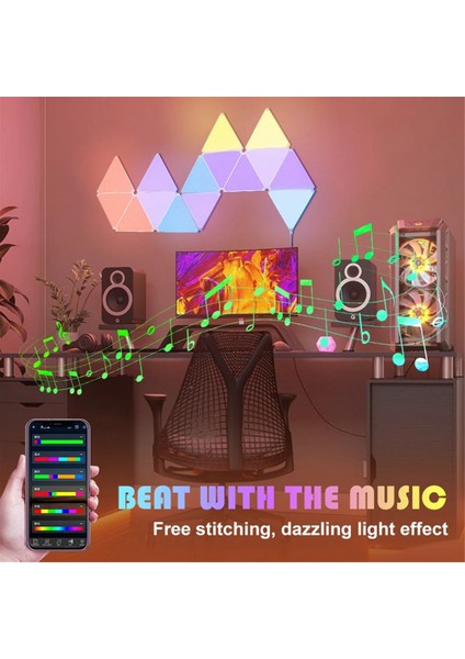 Abd Fişli LED Rgb Üçgen Duvar Lambası B (Yurt Dışından)