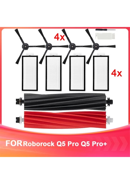 Roborock Q5 Pro Serisi Için Robot Vakum Temizleyici Aksesuarları Kiti - Çift Silindir Fırçası, Yan Fırçalar ve Filtreler Içerir (Yurt Dışından)