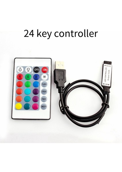 Rgb Kontrol Cihazı DC5V USB 5V 24 Tuş Rf Uzaktan Kablosuz Kontrol Cihazı (Yurt Dışından) fiyatları