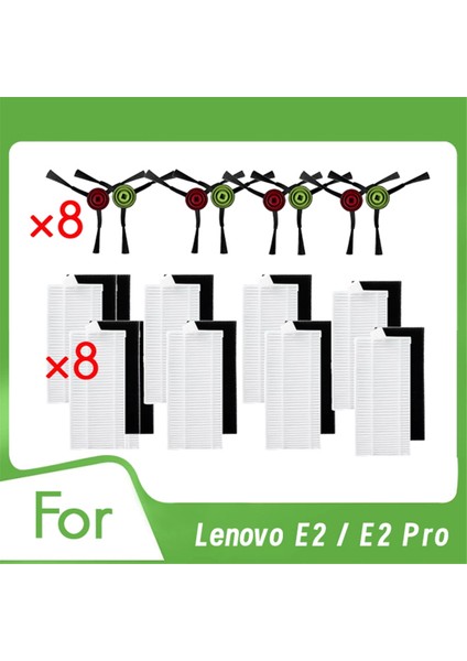 Lenovo E2 / E2 Pro Vakum Temizleyici Aksesuarları Temizleyici Parçalar Değiştirme Için Yan Fırça ve Filtre (Yurt Dışından)